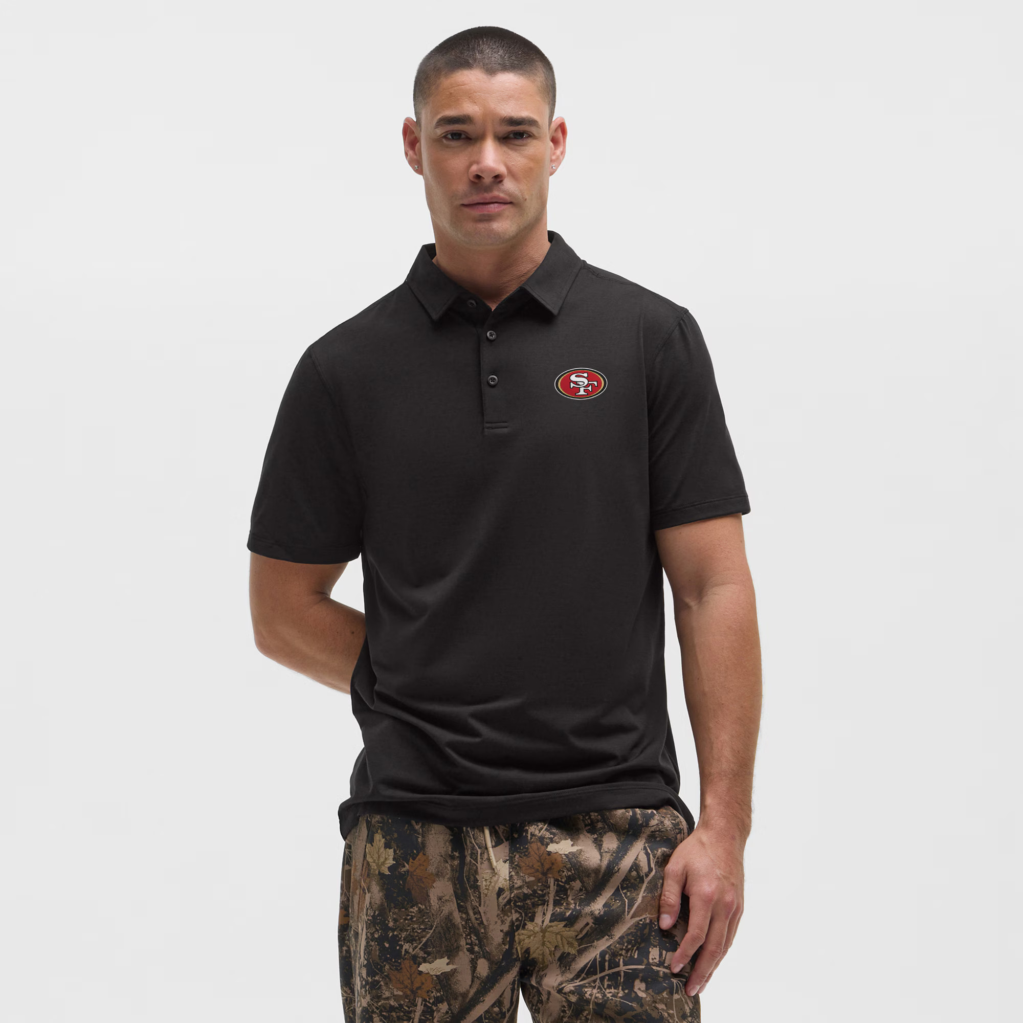 San Francisco 49ers lululemon Evolution Polo - Black | Fanatics