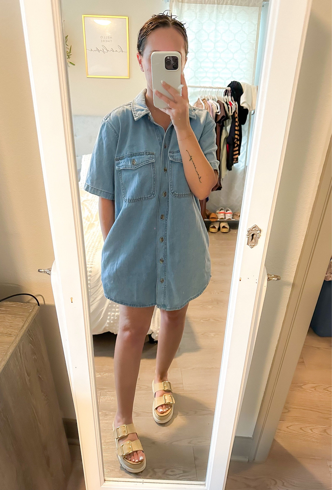 Target denim dress, madden girl sandals - both fit tts 

#LTKfindsunder50 #LTKsalealert #LTKshoecrush
