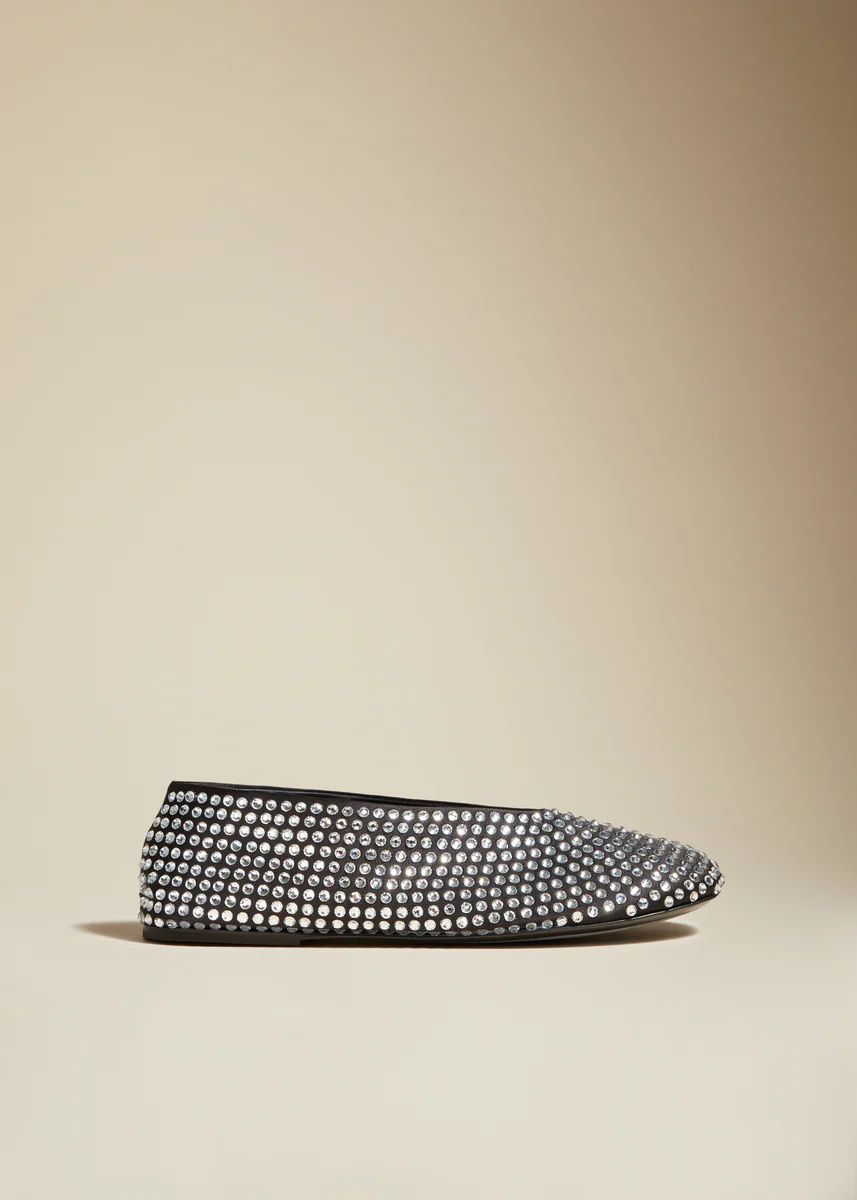 The Marcy Flat in Black with Crystals | Khaite