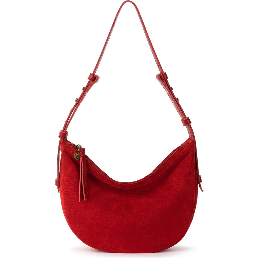 The Sak Tess Shoulder Bag Leather in Scarlet Suede at Nordstrom | Nordstrom