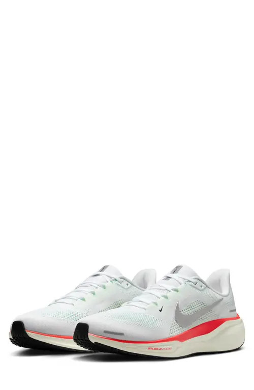 Nike Air Zoom Pegasus 41 Running Shoe in White/matte Silver at Nordstrom, Size 8 | Nordstrom