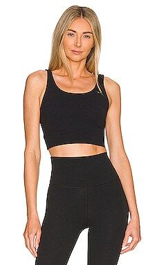 Nike Yoga Luxe Crop Tank in Black & Dark Grey Smoke from Revolve.com | Revolve Clothing (Global)