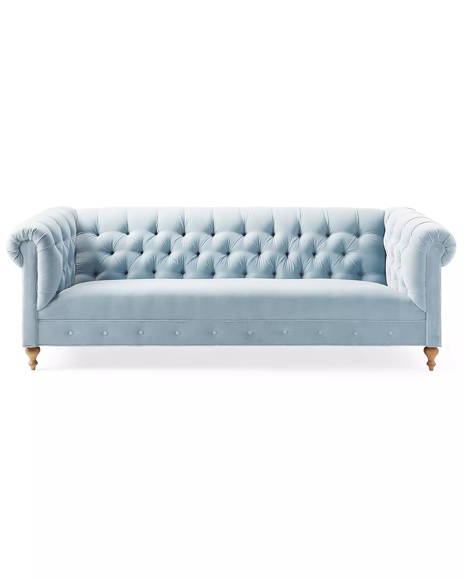 Chatham Sofa in Sky Cotton Velvet | Serena and Lily