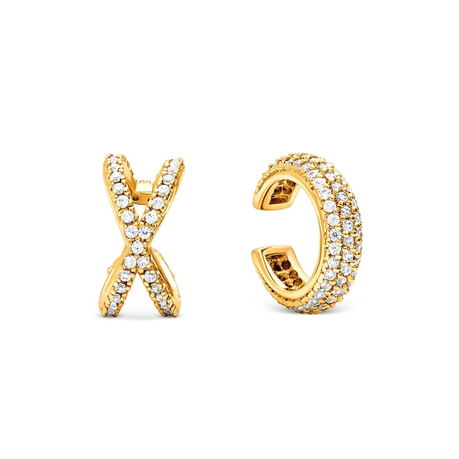 Spotlight Pavé Ear Cuff Stack (Gold) | Abbott Lyon