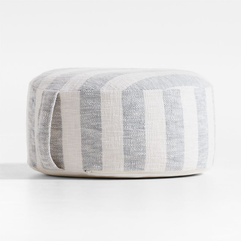 Cove Mist Blue Striped Kids Floor Cushion + Reviews | Crate & Kids | Crate & Barrel