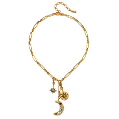 Celestial Gem 3-Charm Talisman Necklace | Sequin