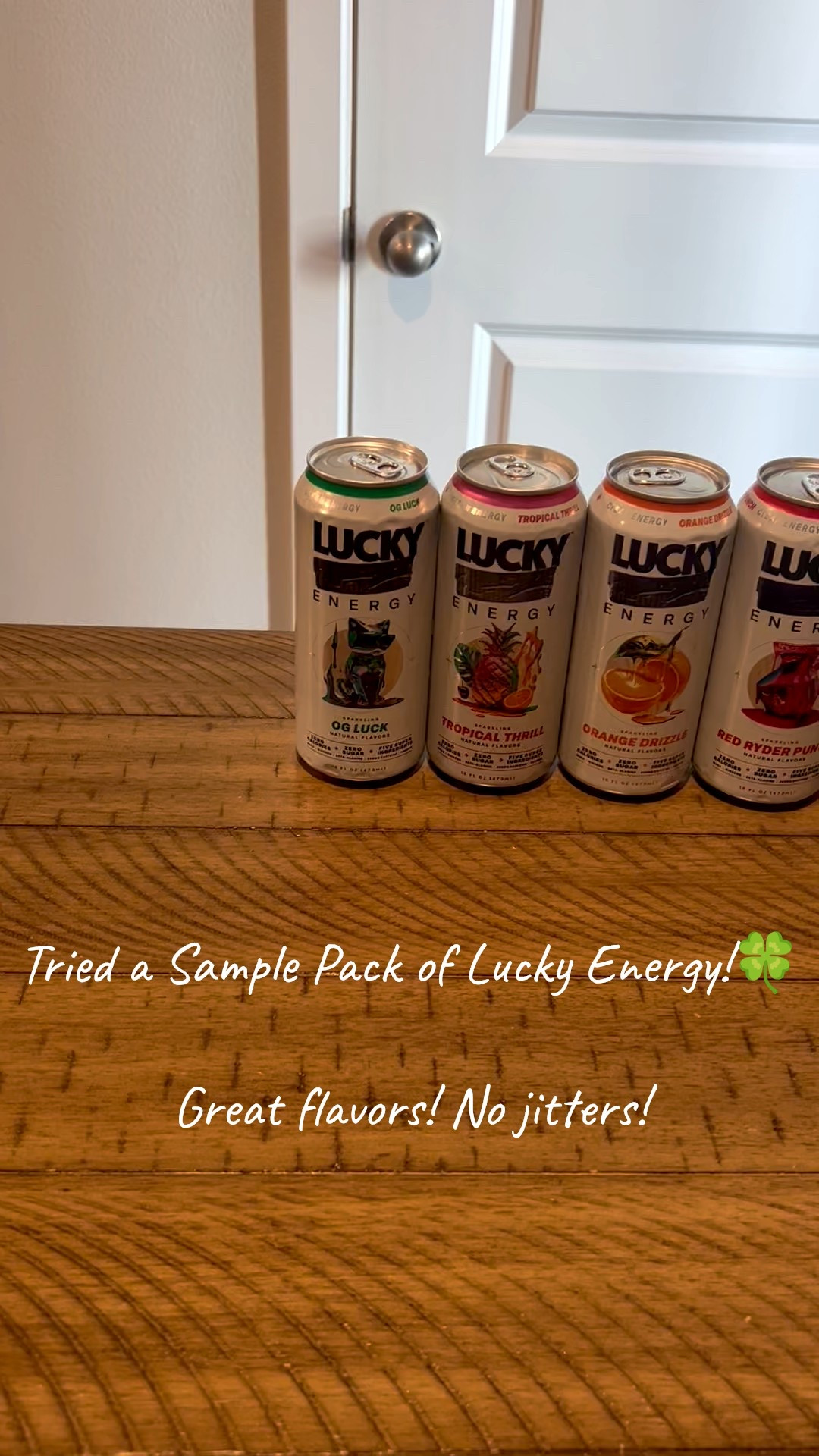 First time trying Lucky Energy 🍀⚡️

Great tasting flavors! And I did not experience any jitters or weird feelings while drinking one or afterwards. Only 5 simple ingredients too for #cleaneating ! 
Find them at @walmart 

#LTKdayinmylife #LTKvlog #LTKfoodie