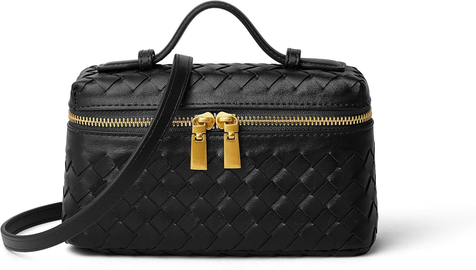 DAILANDO Small Top Handle Box Purse, Designer Handwoven Mini Tote and Crossbody Bag With Long Det... | Amazon (US)