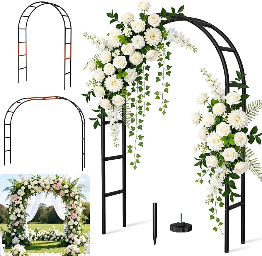 Thickened Rustproof Garden Arch Metal Trellis for Climbing Plants Outdoor, Wedding Arch Garden Ar... | Amazon (US)
