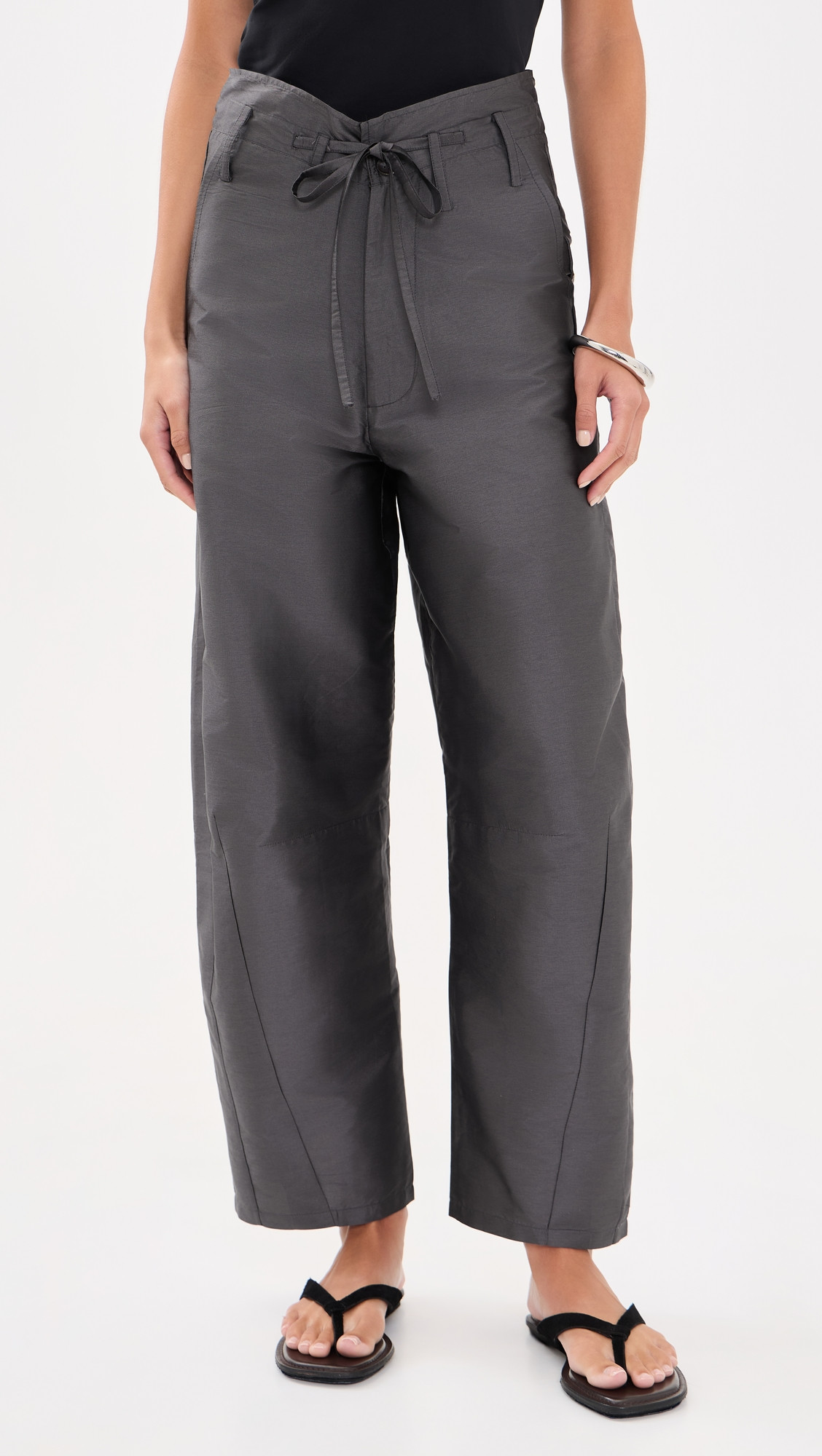 Chan Luu Techno Taffeta Barrel Pants Charcoal 1 | Shopbop