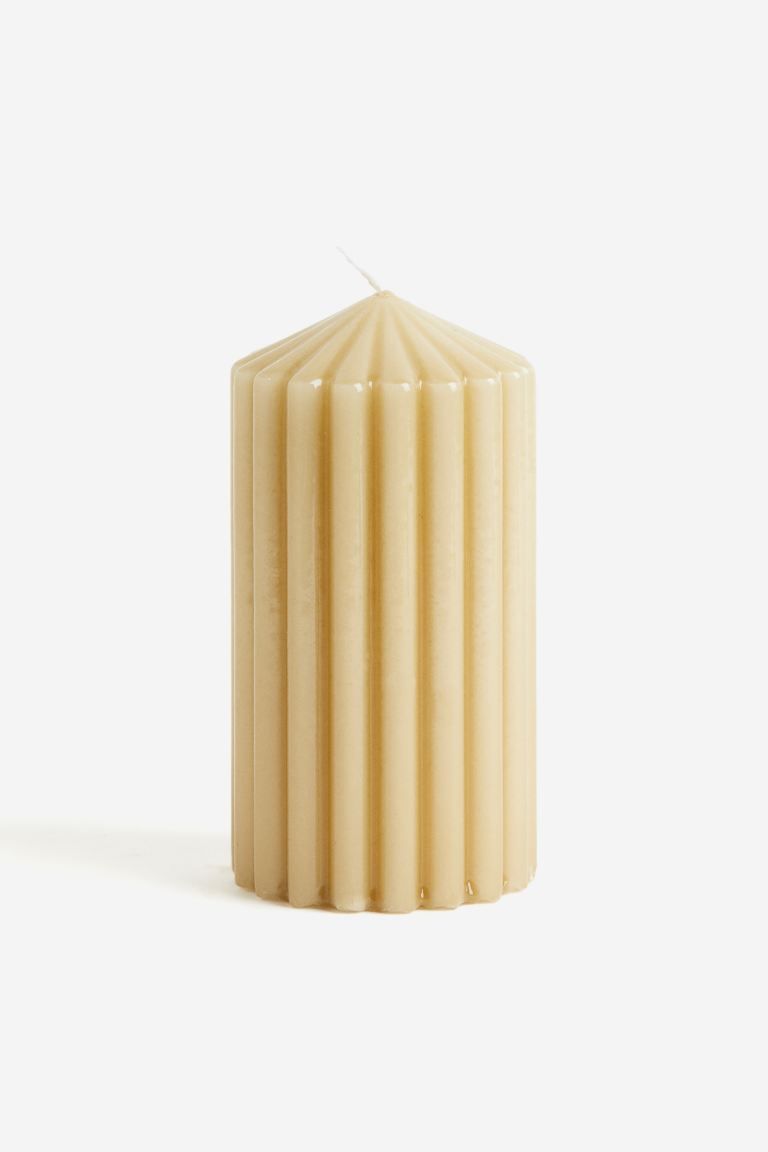 Glossy Pillar Candle - Yellow - Home All | H&M US | H&M (US + CA)