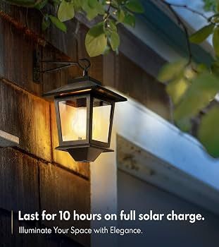 PASAMIC 2 Pack Solar Wall Lanterns,Outdoor Hanging Lights with 4 Solar Panels,Dusk to Dawn Led Ou... | Amazon (US)