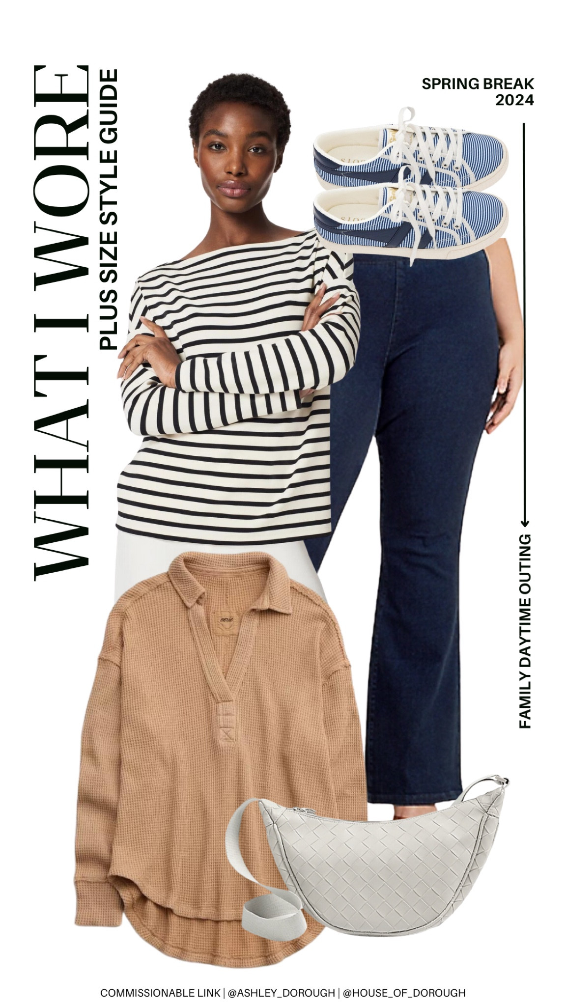 What I Wore: Spring Break 2024! Here's what I wore to a family daytime outing! Love these pull on maurices jeans - I wear the 20W, they shrink a little in the wash fyi! Added my striped top from Spanx, it is so comfy! This color is sold out but there are other options still available! ASHLEYDXSPANX saves you $! Draped my Aerie Lumberjack Top over my shoulders! Shoes from Talbots and bag is from maurices!

#LTKplussize #LTKtravel #LTKSeasonal