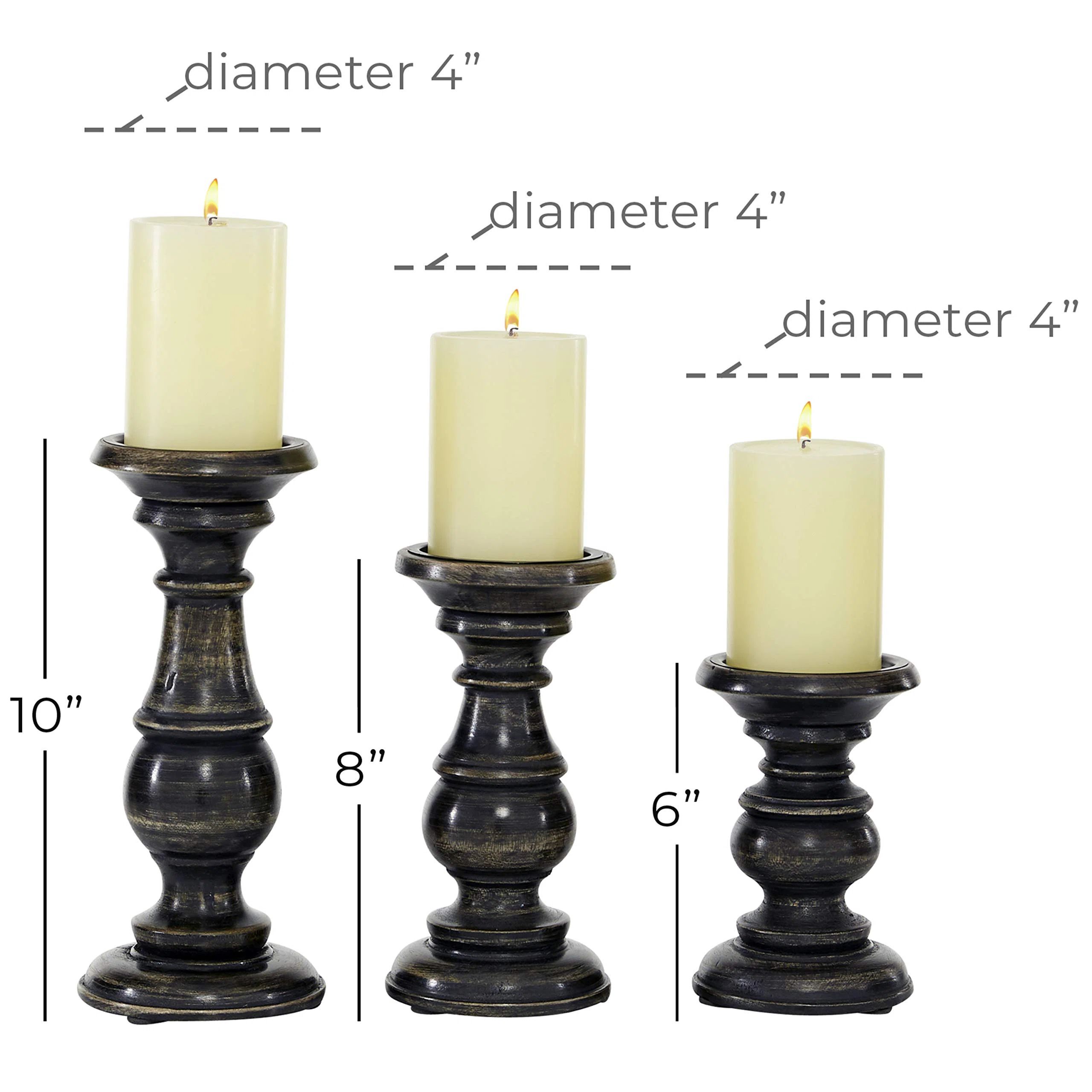 8'' H Solid Wood Tabletop Candlestick | Wayfair North America