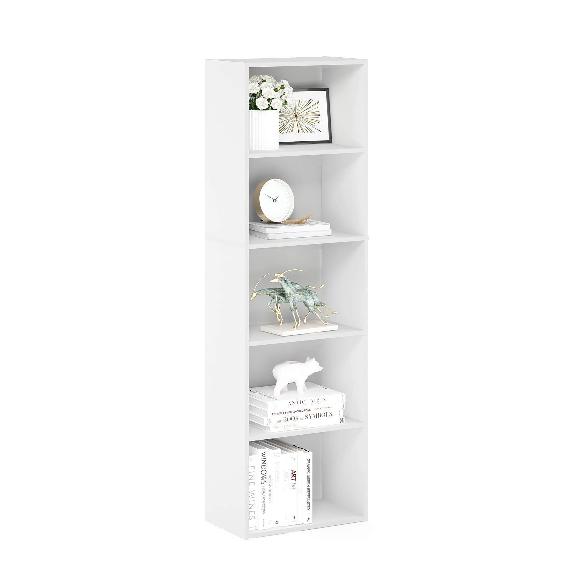 Furinno Luder Bookcase / Book / Storage , 5-Tier, White | Amazon (US)