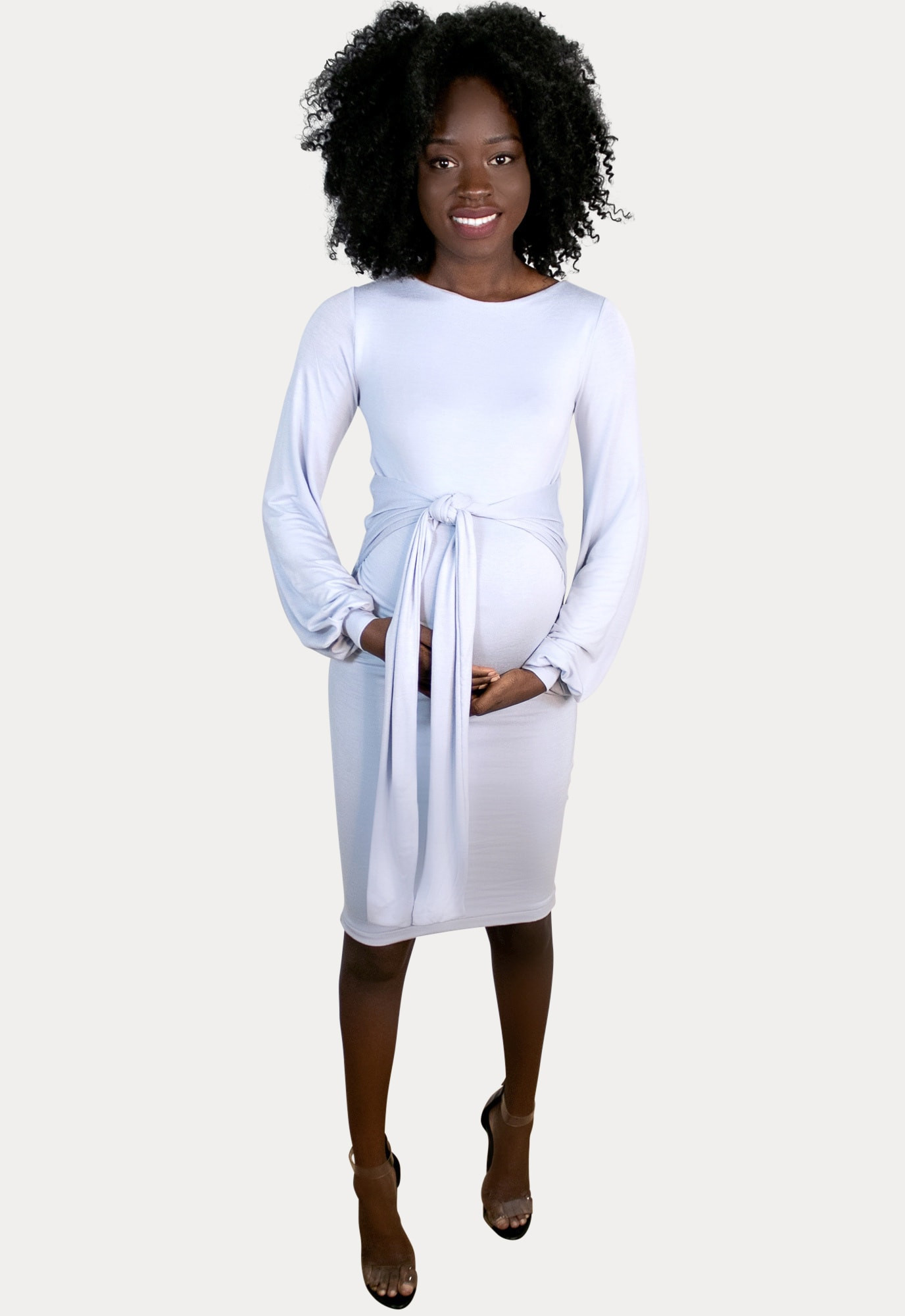 Boat Neck Pregnancy Dress with Tie Front - Sexy Mama Maternity | Sexy Mama Maternity