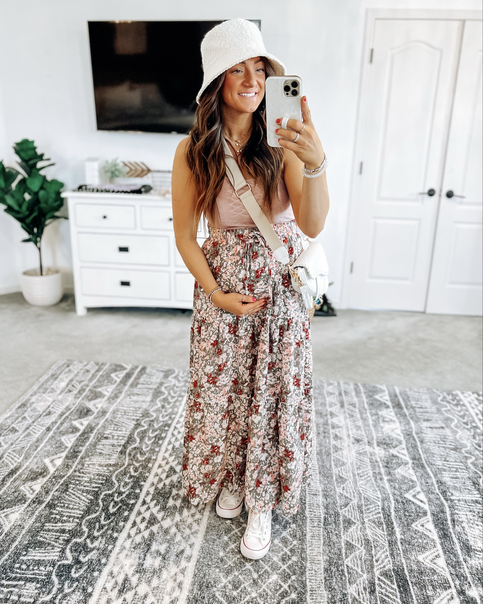 Maxi skirt spring outfit. Maternity style. In my true size. 

#LTKbump #LTKSeasonal #LTKstyletip