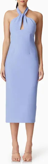 Victoria Halter Neck Stretch Crepe Cocktail Dress | Nordstrom