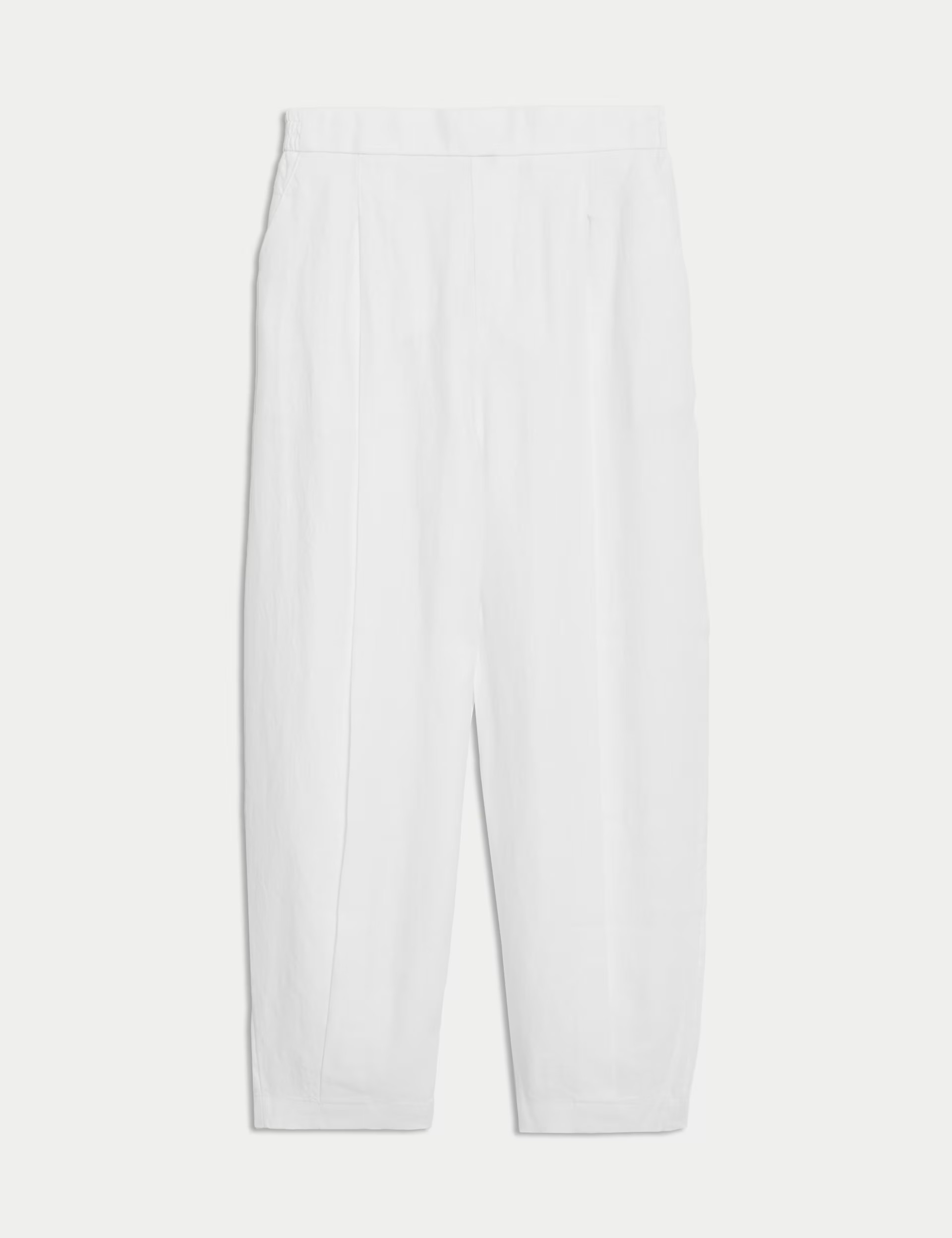 Pure Linen Carrot Leg Trousers | M&S Collection | M&S | Marks & Spencer (UK)