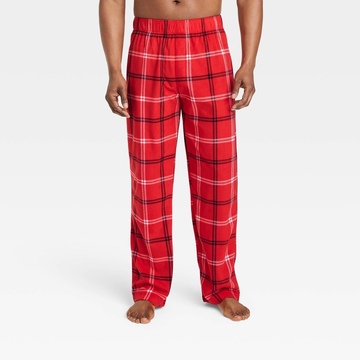 Men's Plaid Fleece Matching Family Pajama Pants - Wondershop™ Red | Target