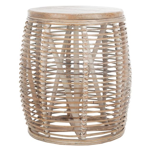 Maui Rattan Drum Stool Table - Safavieh | Target