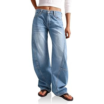 Cicy Bell Womens Baggy Wide Leg Jeans High Waisted Seam Denim Pants | Amazon (US)