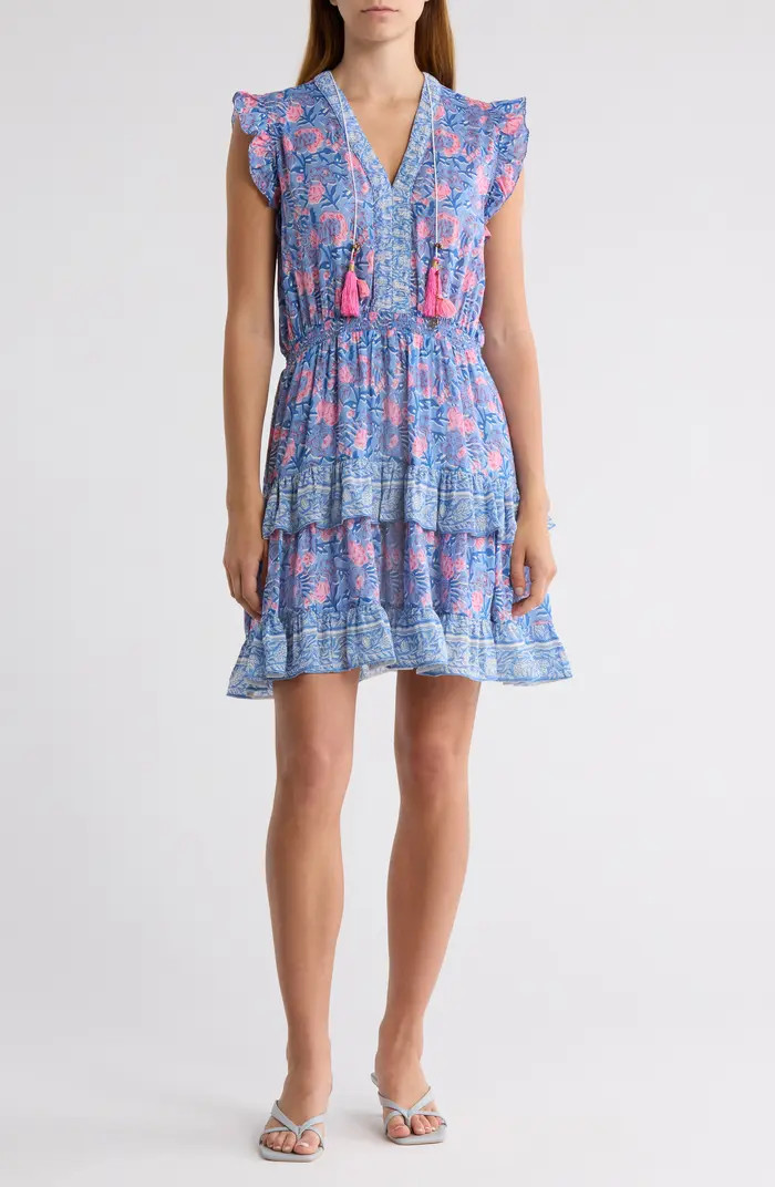 ALICIA BELL Olivia Ruffle Cotton & Silk Cover-Up Sundress | Nordstrom | Nordstrom