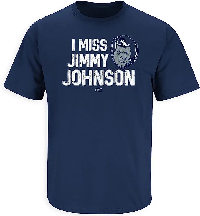 Amazon.com: I Miss Jimmy Johnson T-Shirt for Dallas Football Fans (SM-5XL) (Navy Short Sleeve, La... | Amazon (US)