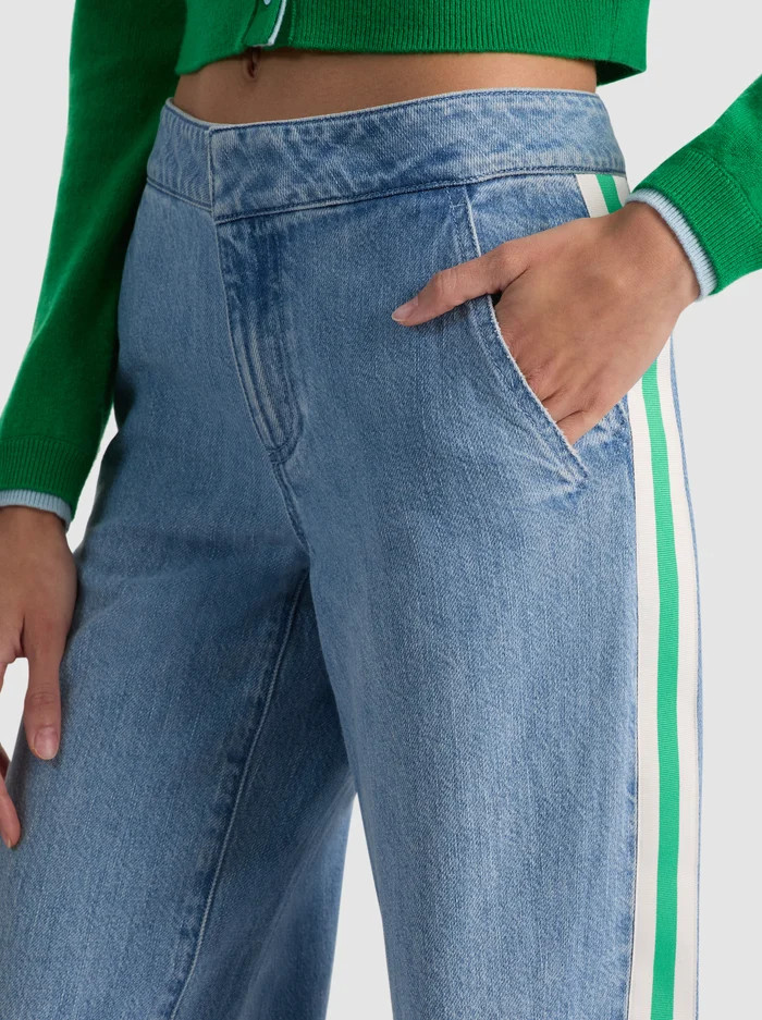 XANDER RACING STRIPE JEAN | Alice + Olivia