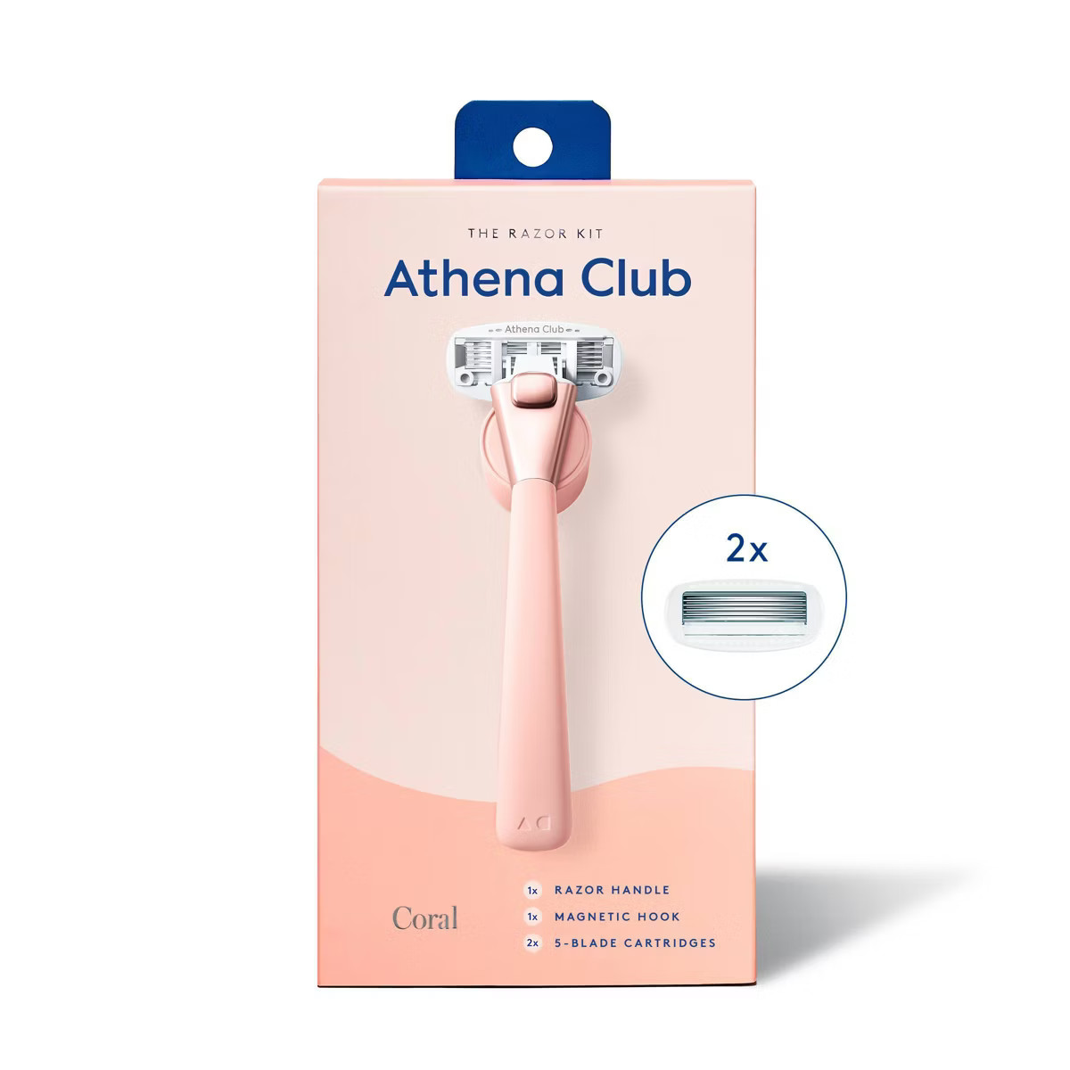 Athena 5-blade Women's Razor Kit - 1 Razor Handle, 2 Razor Blade Refills, Magnetic Hook | Target
