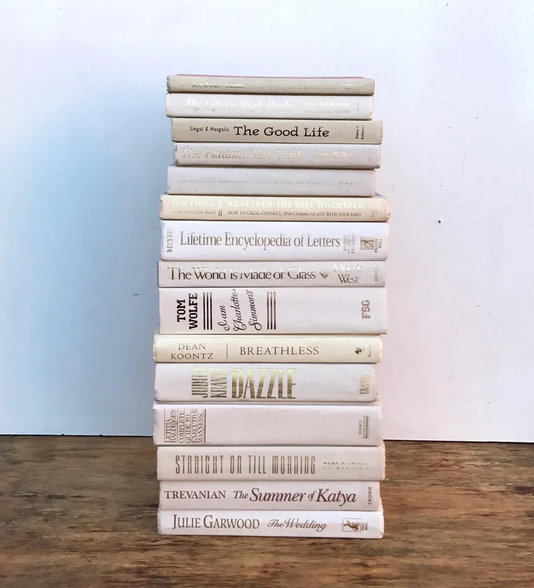 Lot Vintage White Books. BOOK STACK White Book Bundle. Wedding. Party Photo prop. Decor Party Dec... | Etsy (US)