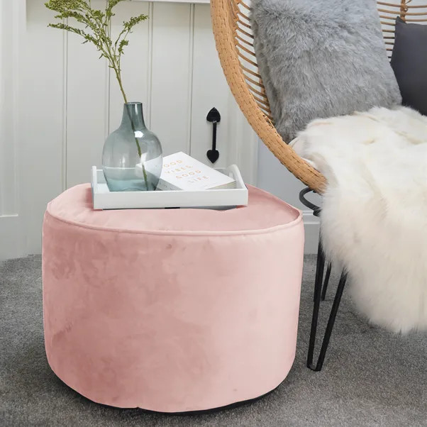 rucomfy Velvet Bean Bag Pouffe | Dunelm