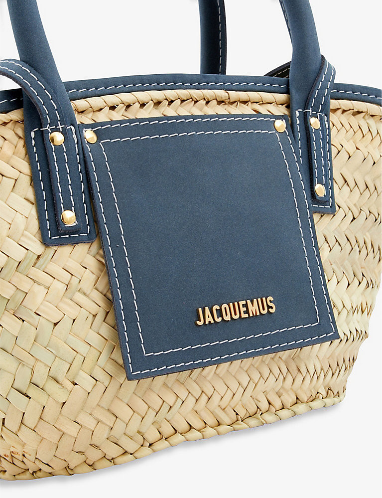 Le Panier Soleil petite palm and leather tote bag | Selfridges