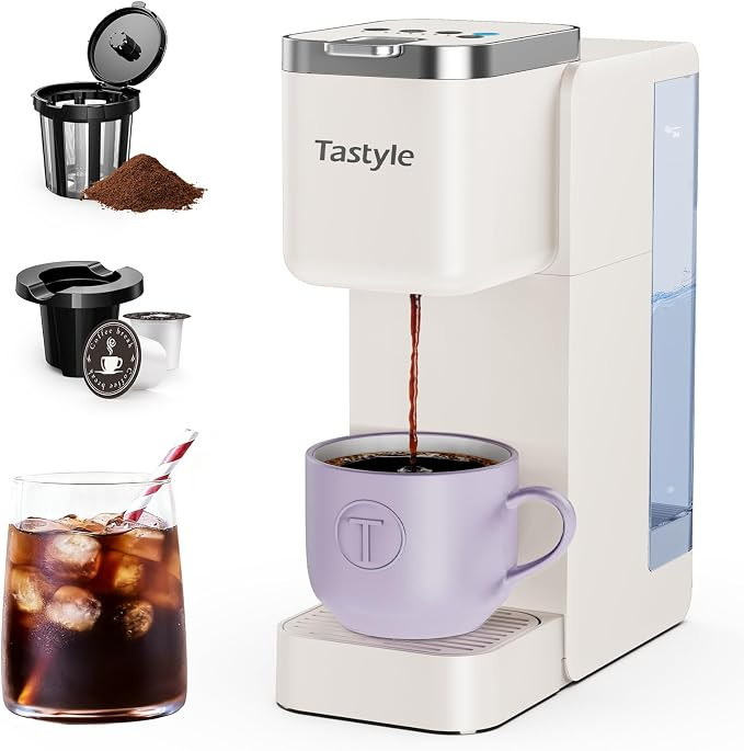 Tastyle Single Serve Coffee Maker, Iced and Hot Coffee Machine for K Cup & Grounds, Compact Desig... | Amazon (US)