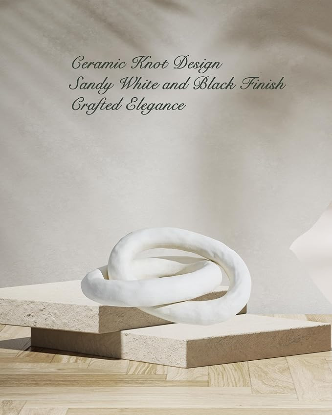 UPWOIGH White Knot Inspired Modern Ceramic Decor,8.07x6.02x8.07 in Large Minimalist Coffee Table ... | Amazon (US)