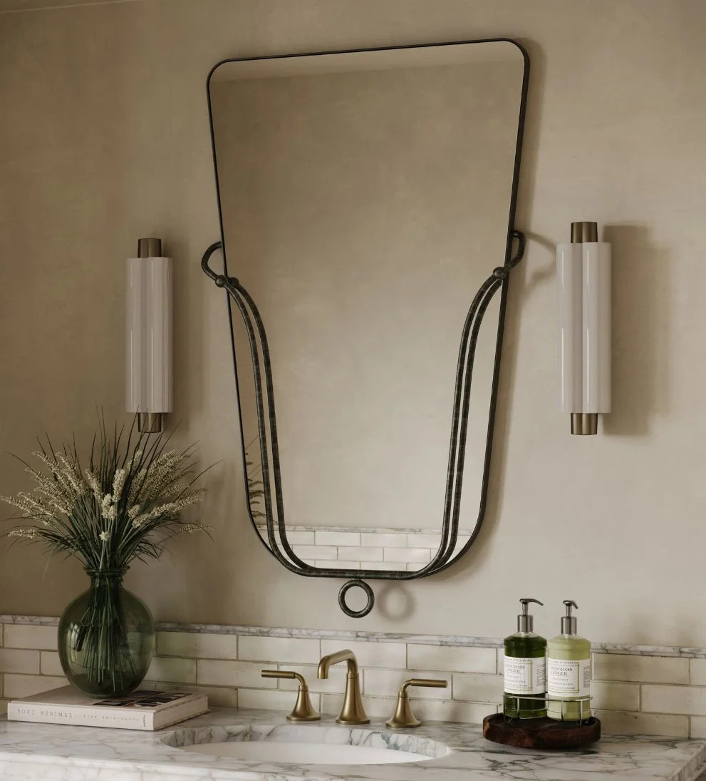 Ferrara Loop Mirror in Blackened Brass | Le Maé