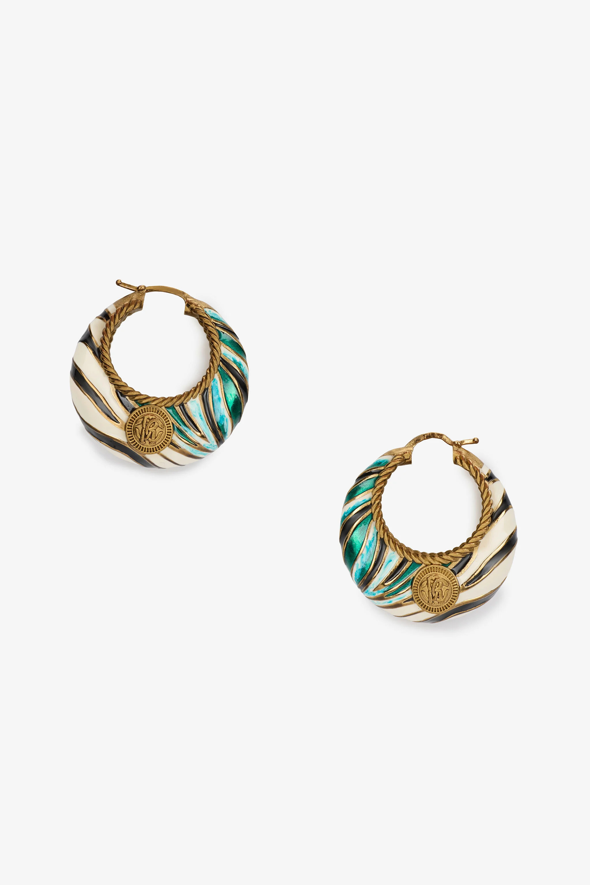 Ray of Sea Print Hoop Earrings | Roberto Cavalli