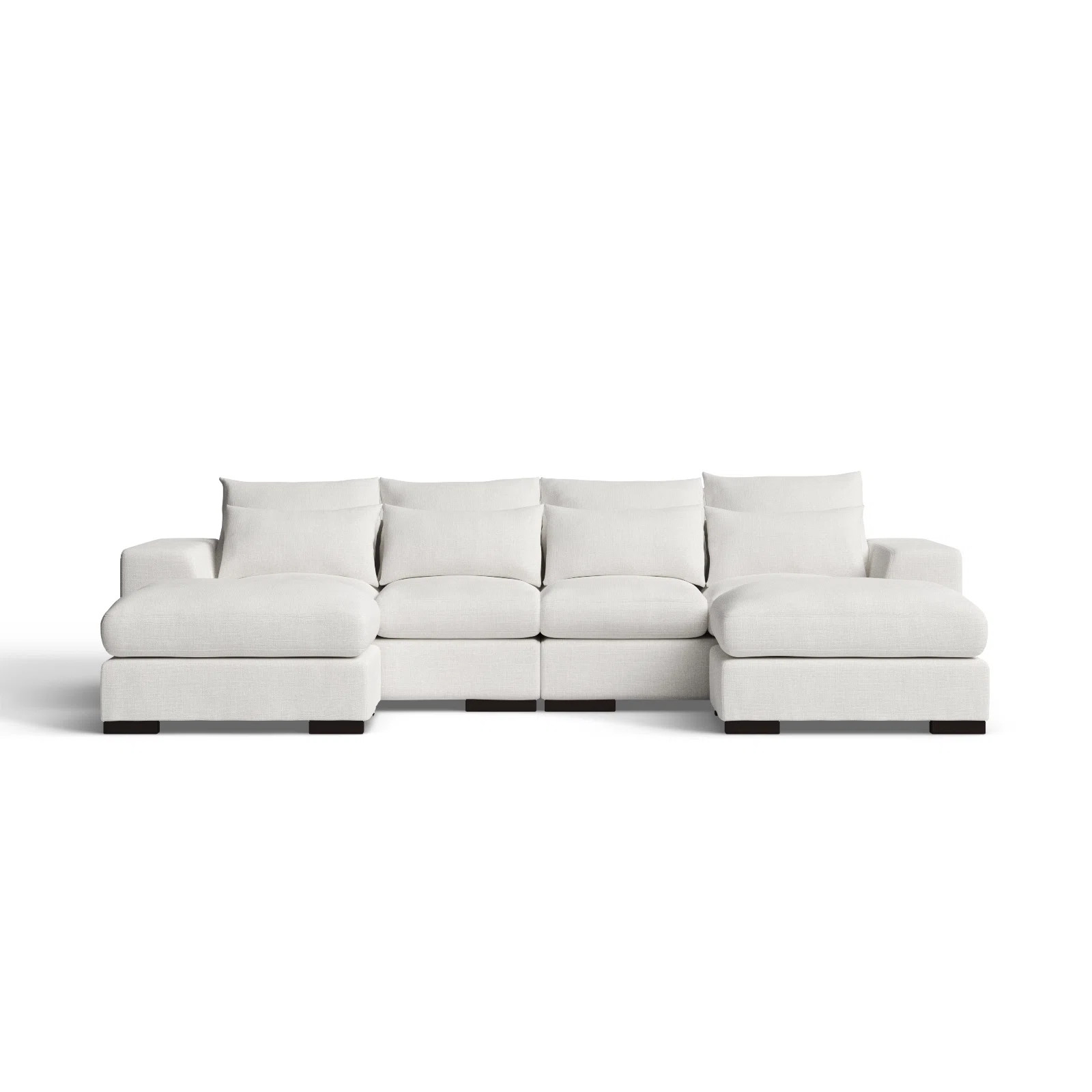 Ivy Bronx Biaggio Linen Blend Sectional with 2 Ottomans & Reviews | Wayfair | Wayfair North America