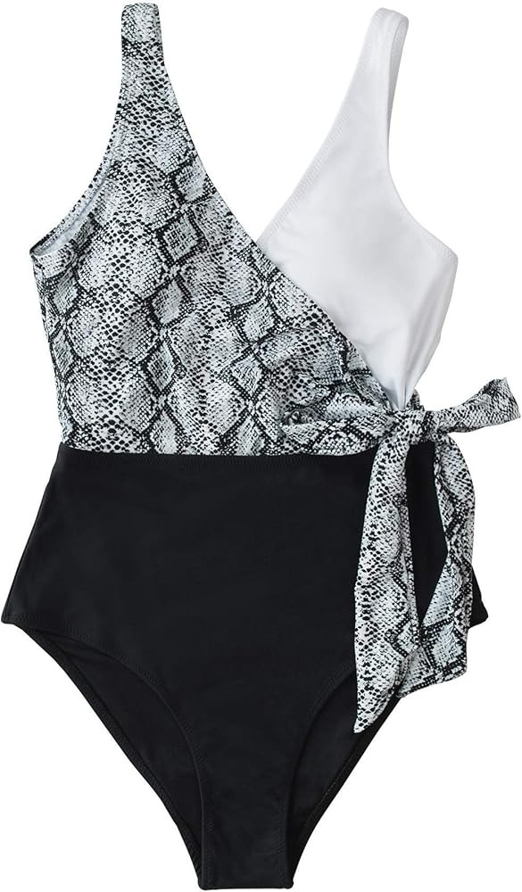 CUPSHE Women's One Piece Swimsuit Bathing Suit High Neck Scalloped Cutout Crisscross Back | Amazon (US)