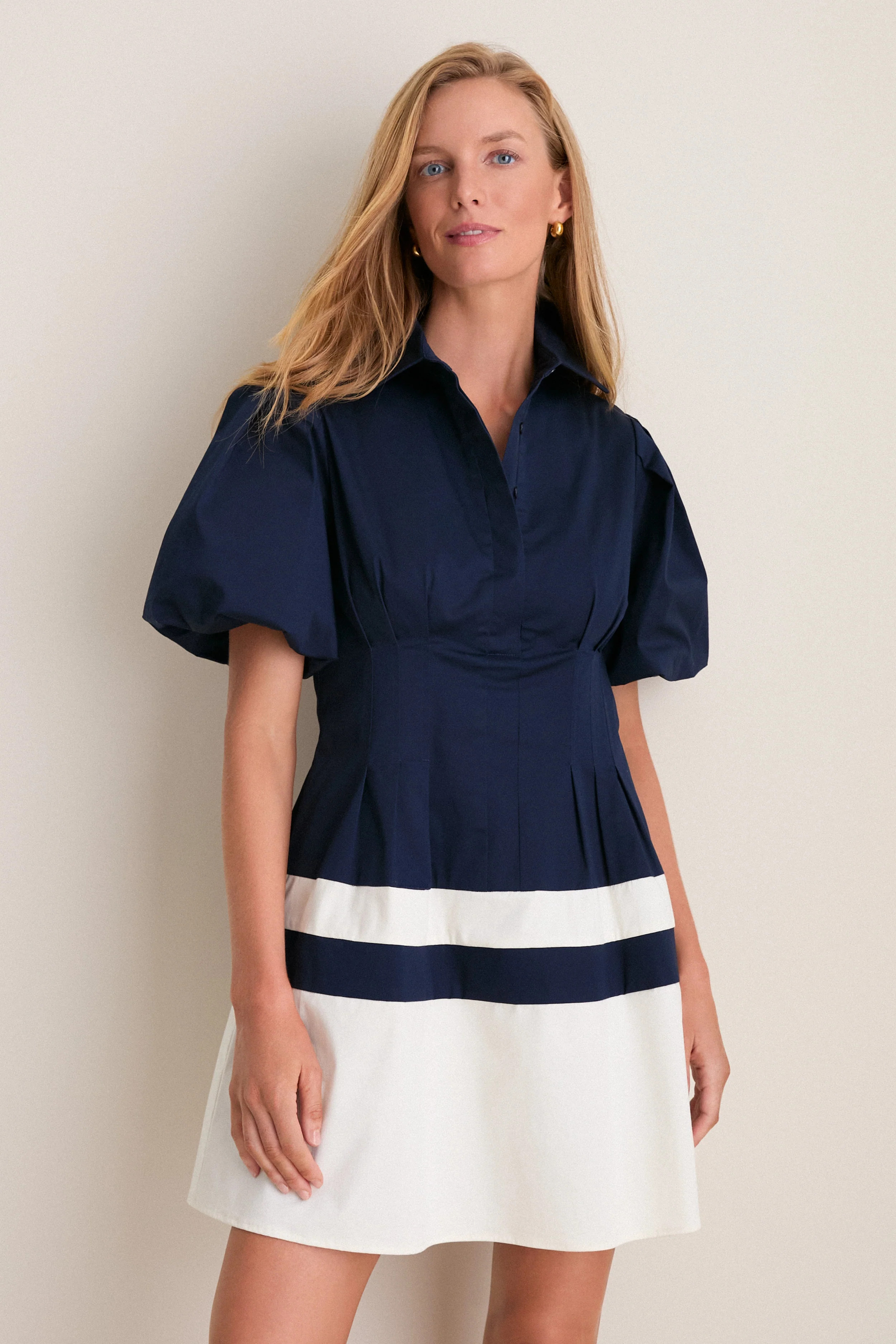 Navy and White Stripe Mini Delaney Dress | Tuckernuck (US)