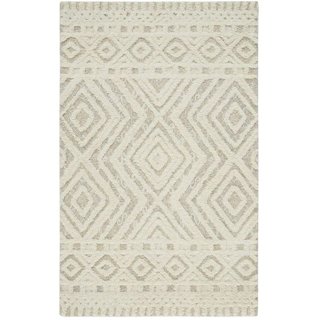 Elika Moroccan Wool Rug w/Diamonds, Ivory/Natural Tan, 2ft x 3ft Accent Rug | Walmart (US)
