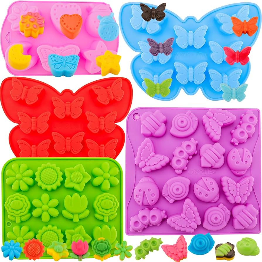 Silicone Baking Molds Butterfly Molds Flower Shaped Molds for Chocolate,Candy,Jelly,Soap,Ice Cube... | Amazon (US)