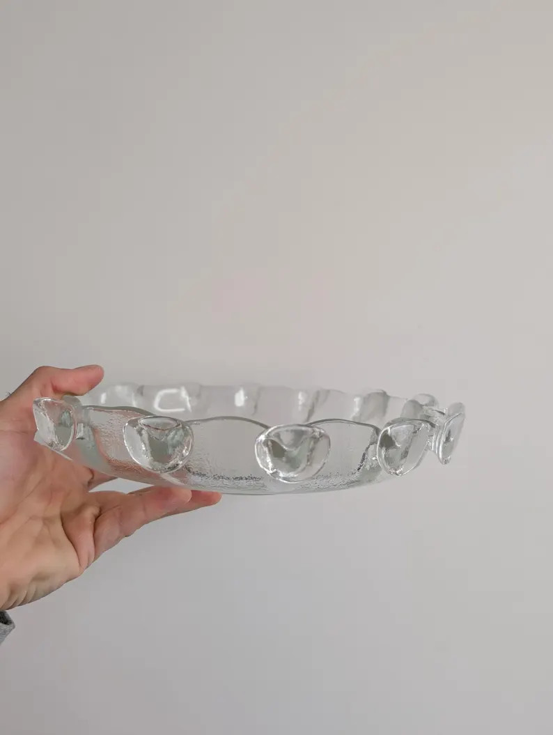 Vintage MODERNIST Style HUMPPILA Finland SPLASH Heavy Glass Bowl/centerpiece From the 70/80s - Et... | Etsy (US)