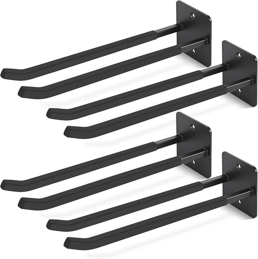 14 Inches Extra Large Garage Hooks, 4Pcs Heavy Duty Garage Wall Mount Organizer, Tool Hanger Long... | Amazon (US)