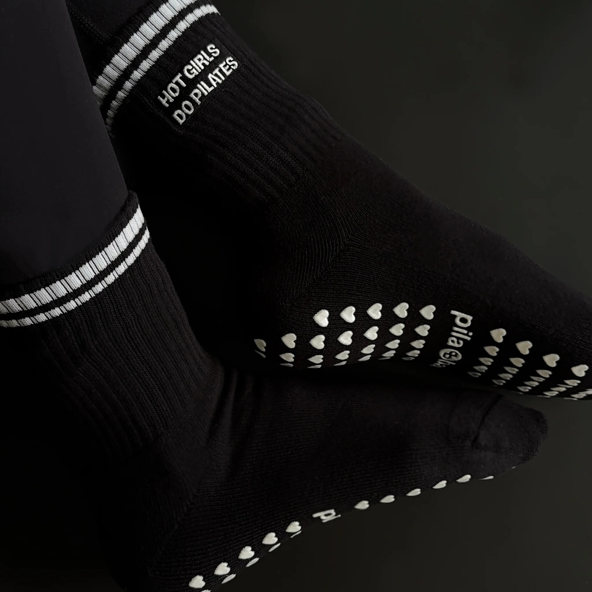 Hot Girls Do PILATES Sock - Black | Pila-Barre