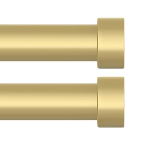 OLV 2 Pack Gold Curtain Rod, 1 Inch Adjustable Modern Curtain Rods for Windows 48 to 84 Inch, Decorative Heavy Duty Window Treatment Rods with End Cap Finials, Telescopic Splicing Drapery Pole | Amazon (US)