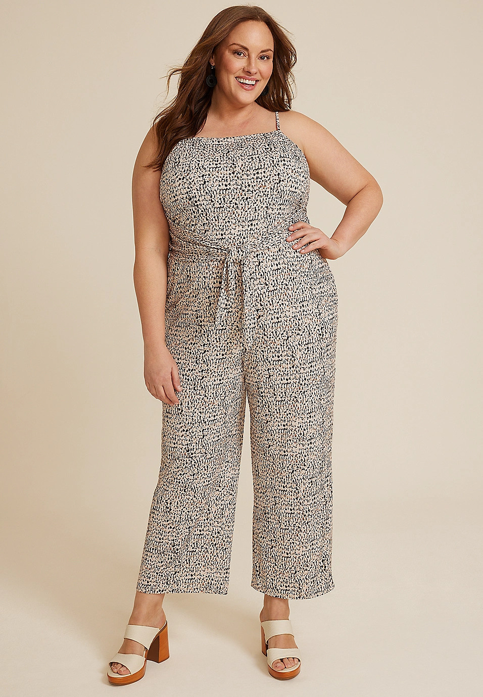 Plus Size 24/7 Tie Front Jumpsuit | Maurices