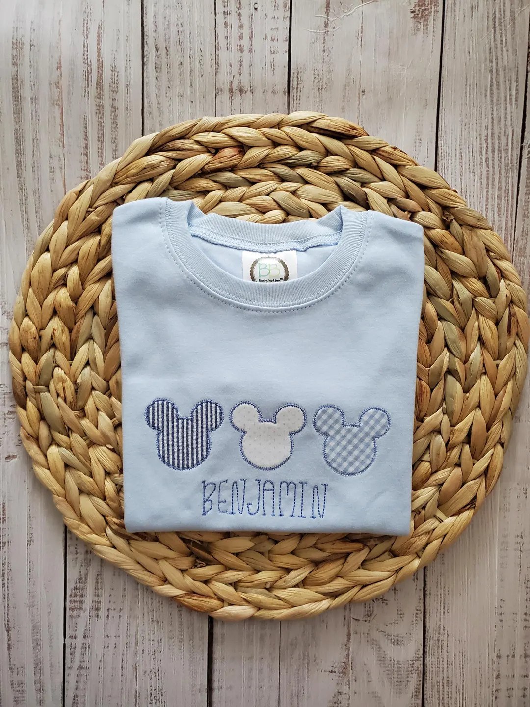 Disney Mickey Mouse Trio Applique/embroidery Shirt With Name (blue or White) - Etsy | Etsy (US)