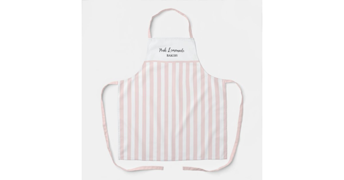 Pink & White Stripe Bakery Baker's Apron | Zazzle | Zazzle