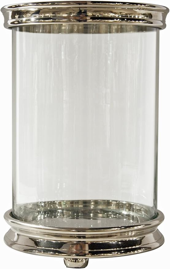 Hurricane Candleholders - Nob Hill Cylinder Hurricane Pillar Candle Holder - Nickel Finish Pillar... | Amazon (US)